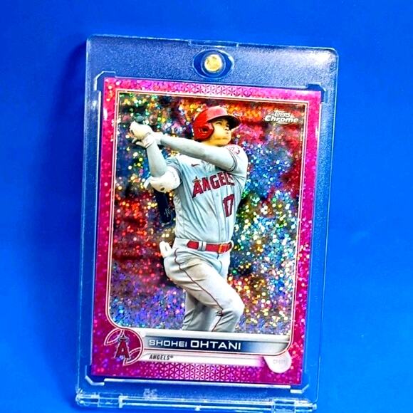 Shohei Ohtani #1 Topps Chrome Pink Speckled Foil 2022 #ed 135/350 - Picture 4 of 10